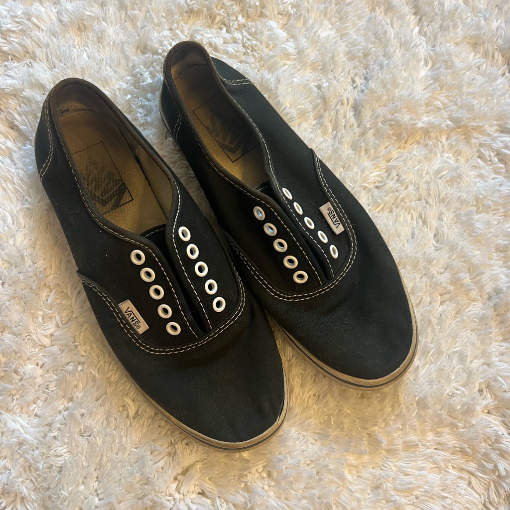 Vans Women's Black Canvas Slip-On Shoes